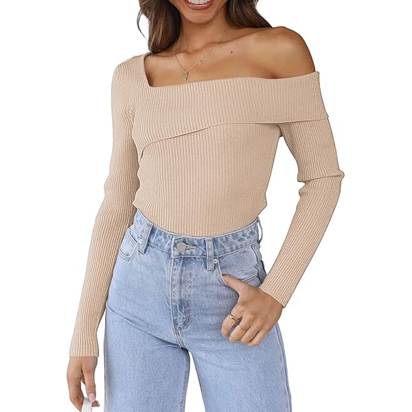 Amazon.com: Womens Off The Shoulder Sweater - Sexy Sheer